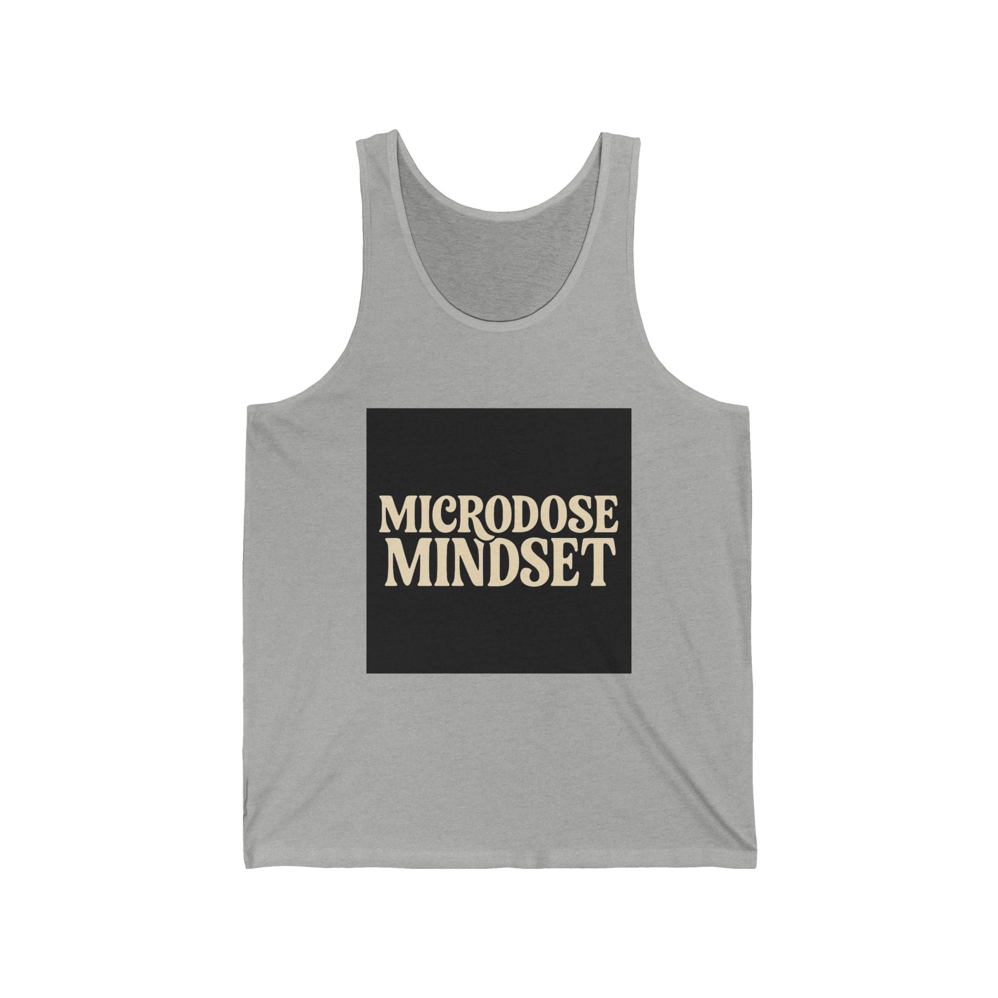 Microdose Mindset Unisex Jersey Tank | Motivational Fitness Wear, Yoga Apparel, Summer Essential, Gift for Athletes