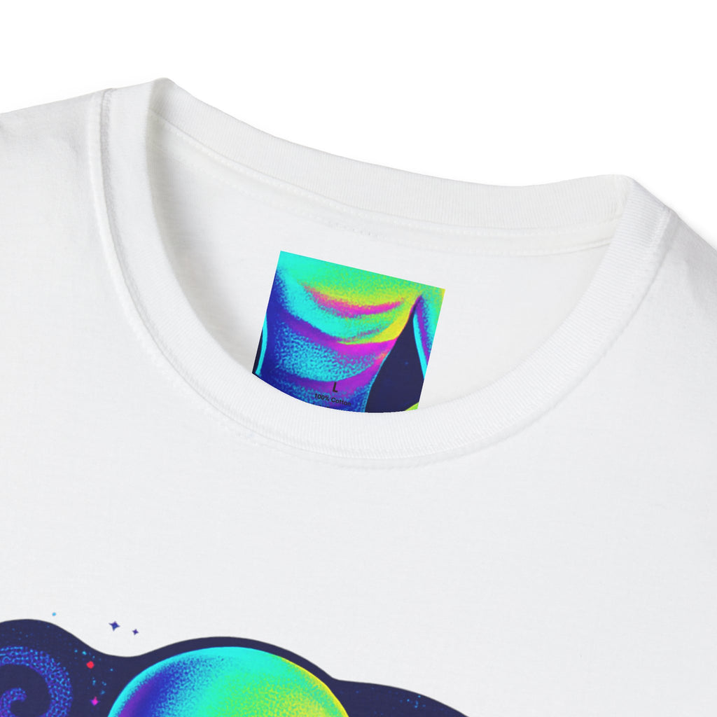 Cosmic Trip Unisex Softstyle T-Shirt - Alien Graphic Tee for Space Lovers, Gift for Birthdays, Festivals, and Casual Wear