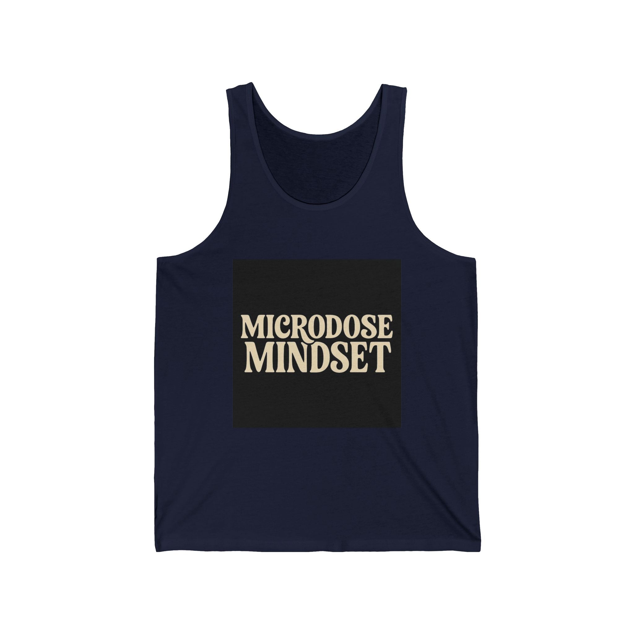 Microdose Mindset Unisex Jersey Tank | Motivational Fitness Wear, Yoga Apparel, Summer Essential, Gift for Athletes