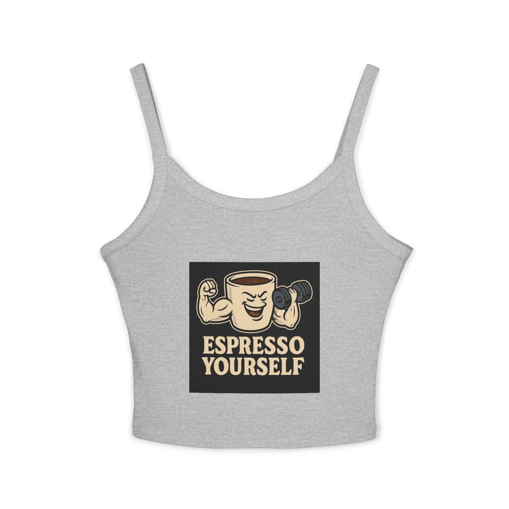 Espresso Yourself Tank Top, Funny Coffee Shirt, Women's Spaghetti Strap Top, Casual Summer Wear, Gift for Coffee Lovers