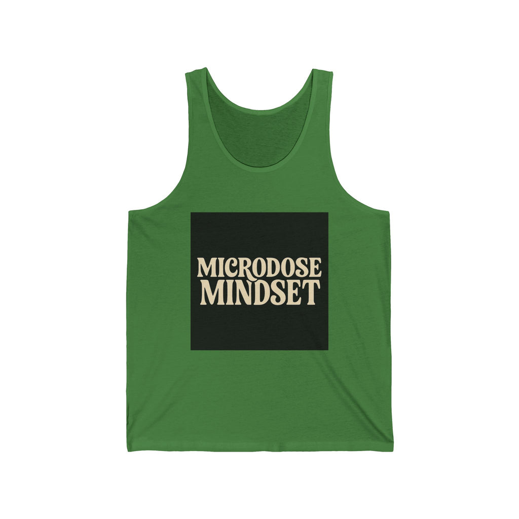 Microdose Mindset Unisex Jersey Tank | Motivational Fitness Wear, Yoga Apparel, Summer Essential, Gift for Athletes