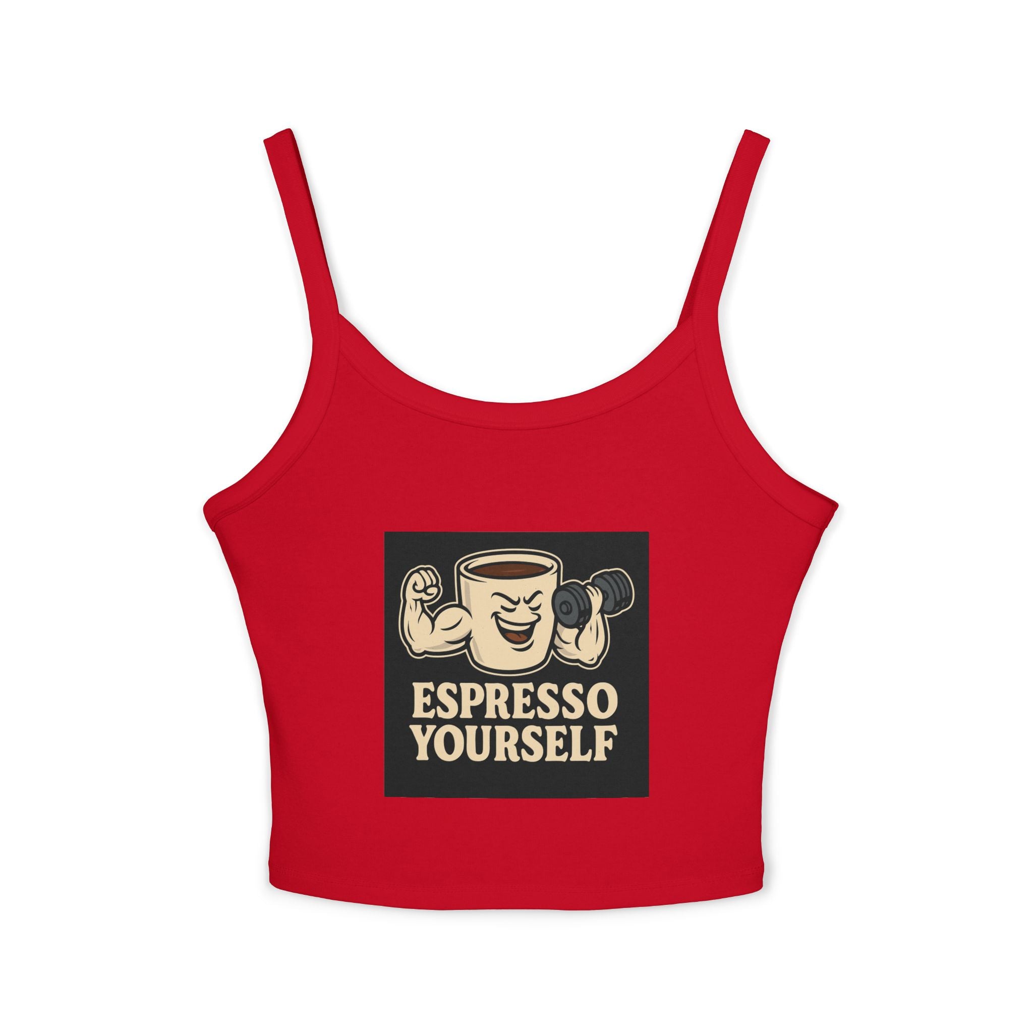 Espresso Yourself Tank Top, Funny Coffee Shirt, Women's Spaghetti Strap Top, Casual Summer Wear, Gift for Coffee Lovers