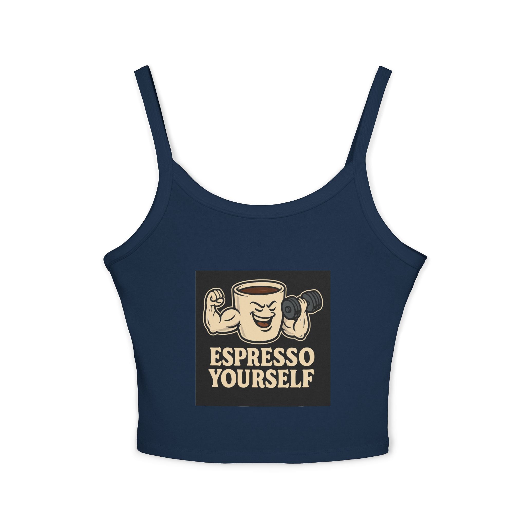 Espresso Yourself Tank Top, Funny Coffee Shirt, Women's Spaghetti Strap Top, Casual Summer Wear, Gift for Coffee Lovers