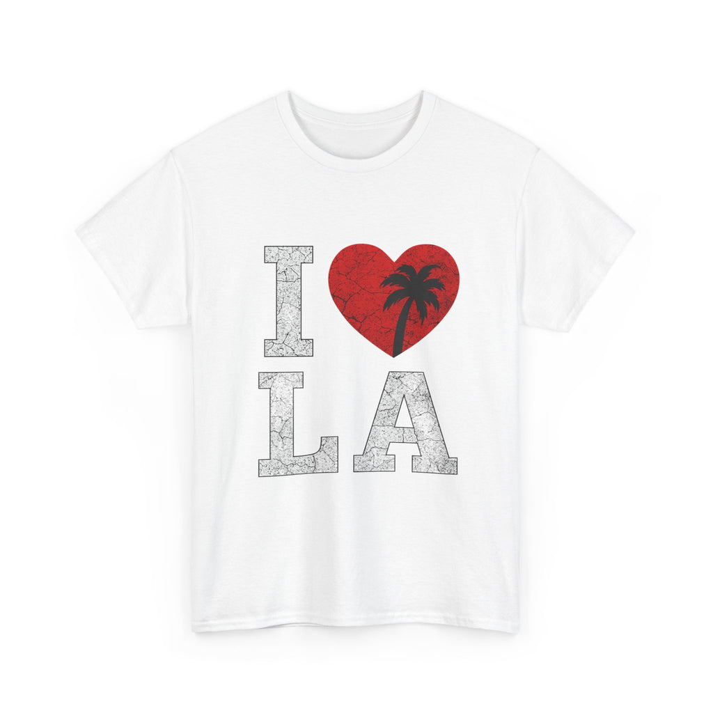 I Love LA Unisex Heavy Cotton Tee | Casual Summer Shirt, Beachwear, Gift for Travelers, Fun Graphic Tee