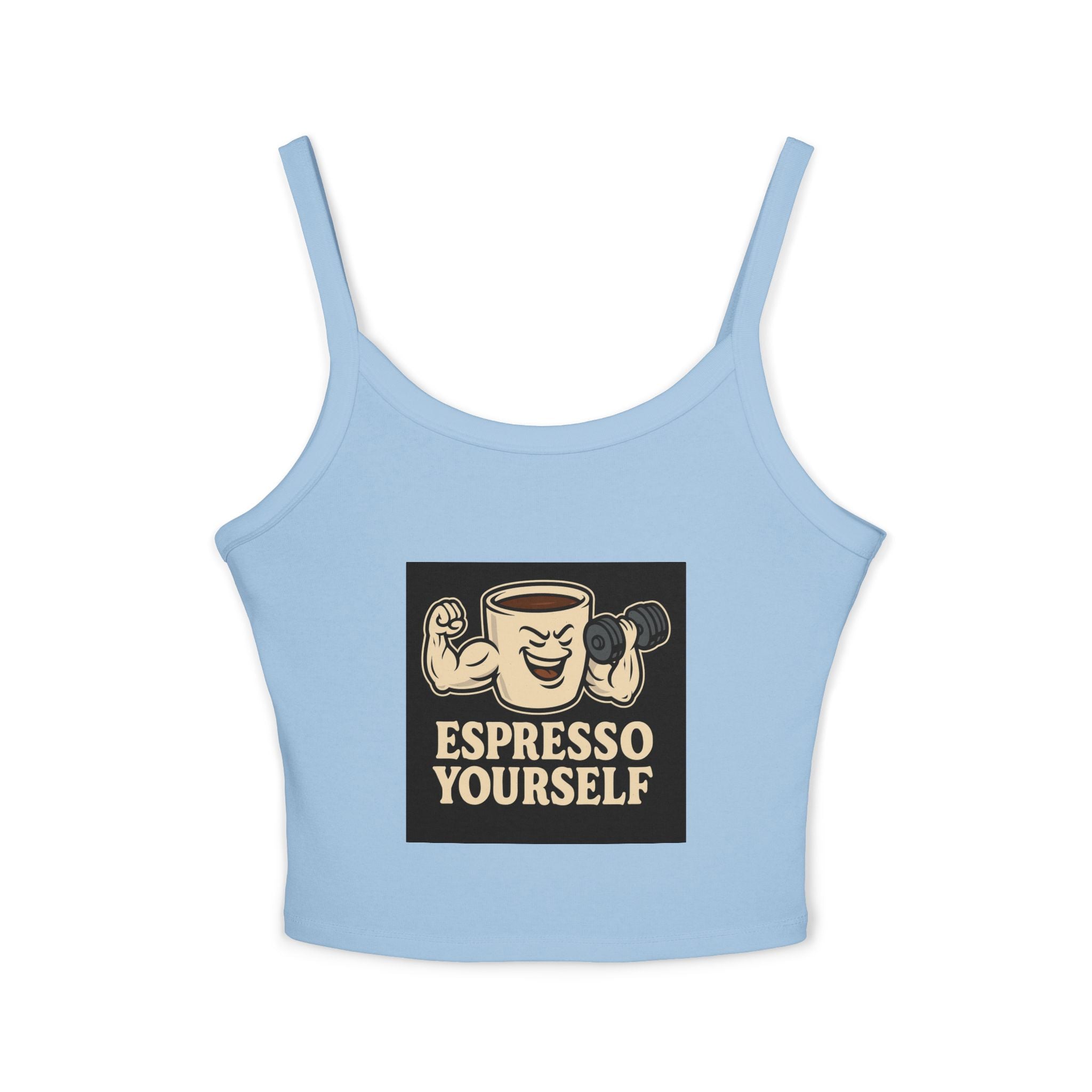 Espresso Yourself Tank Top, Funny Coffee Shirt, Women's Spaghetti Strap Top, Casual Summer Wear, Gift for Coffee Lovers