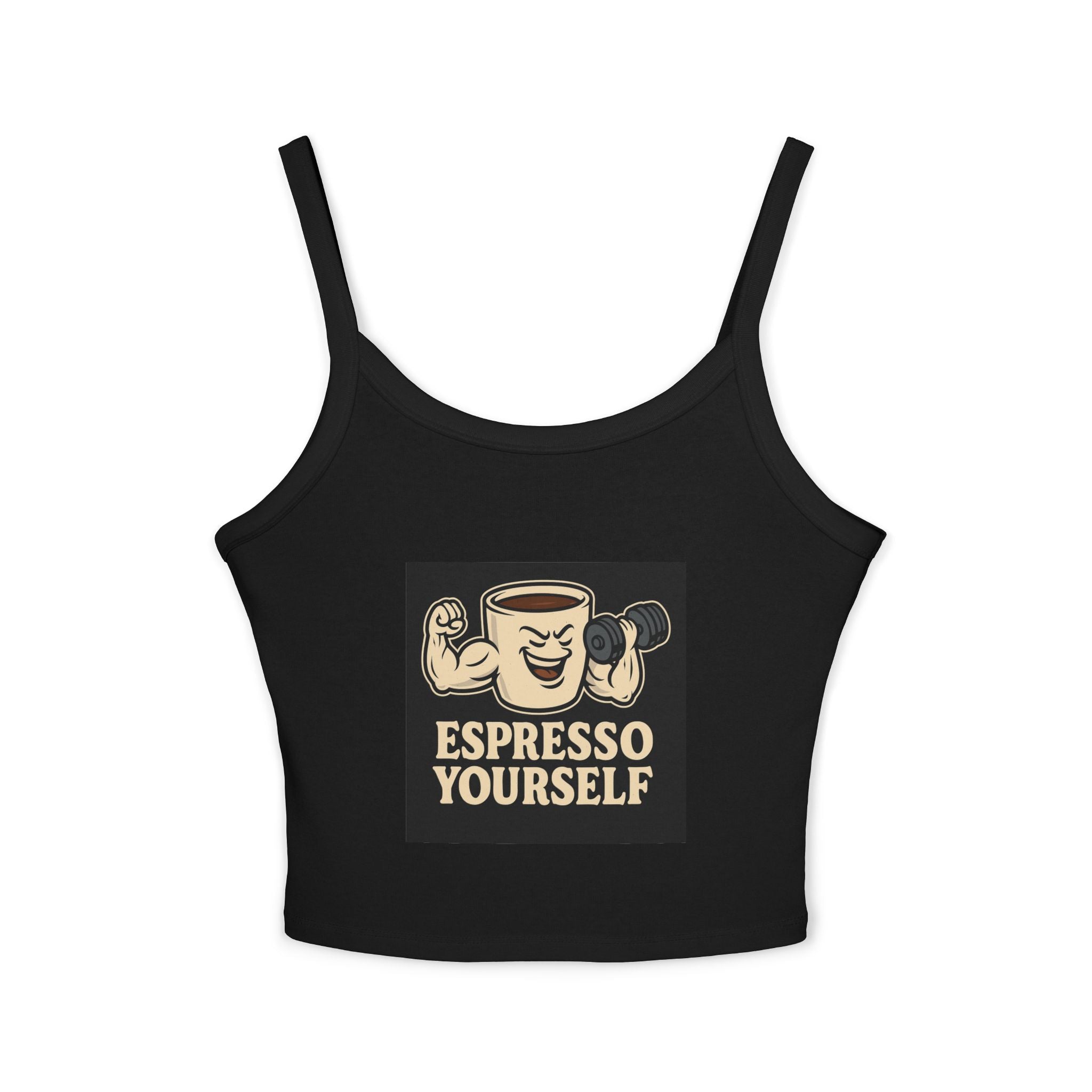 Espresso Yourself Tank Top, Funny Coffee Shirt, Women's Spaghetti Strap Top, Casual Summer Wear, Gift for Coffee Lovers