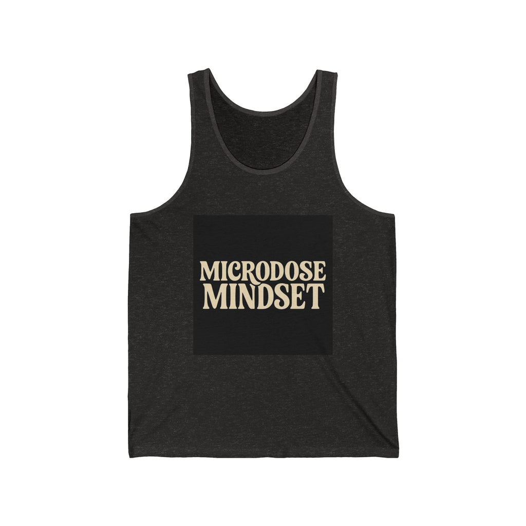Microdose Mindset Unisex Jersey Tank | Motivational Fitness Wear, Yoga Apparel, Summer Essential, Gift for Athletes