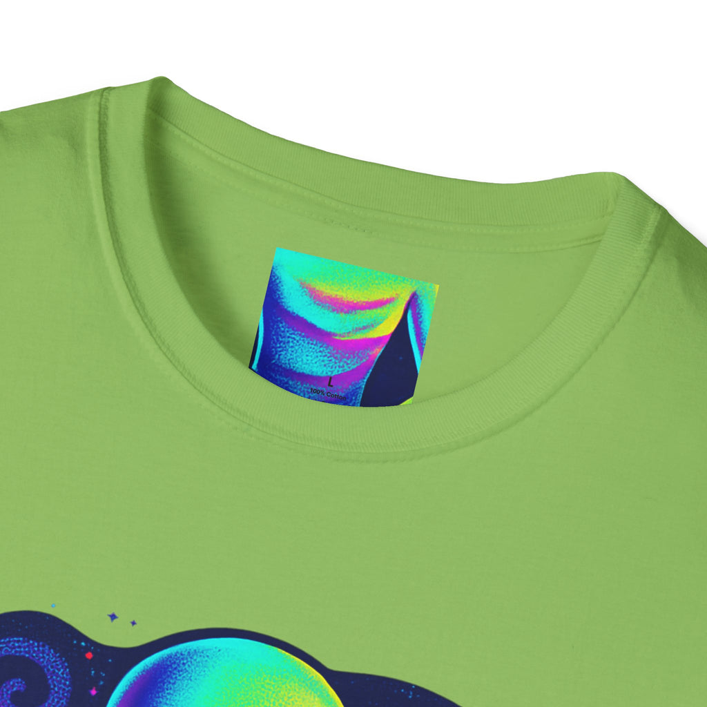 Cosmic Trip Unisex Softstyle T-Shirt - Alien Graphic Tee for Space Lovers, Gift for Birthdays, Festivals, and Casual Wear