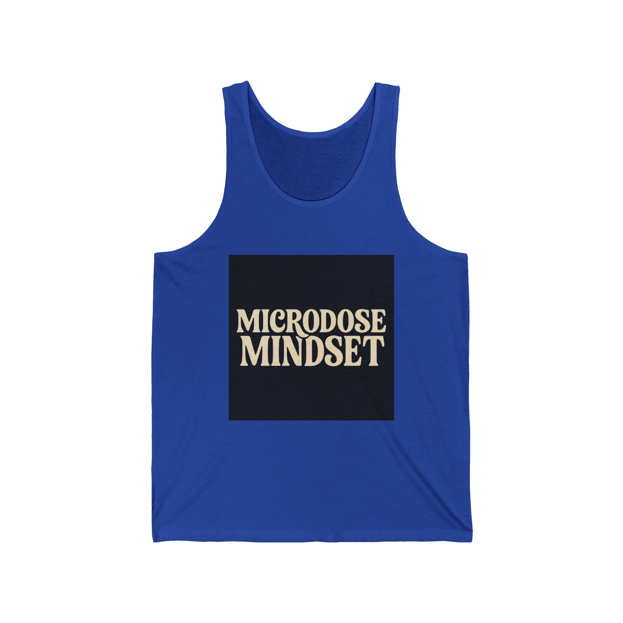Microdose Mindset Unisex Jersey Tank | Motivational Fitness Wear, Yoga Apparel, Summer Essential, Gift for Athletes