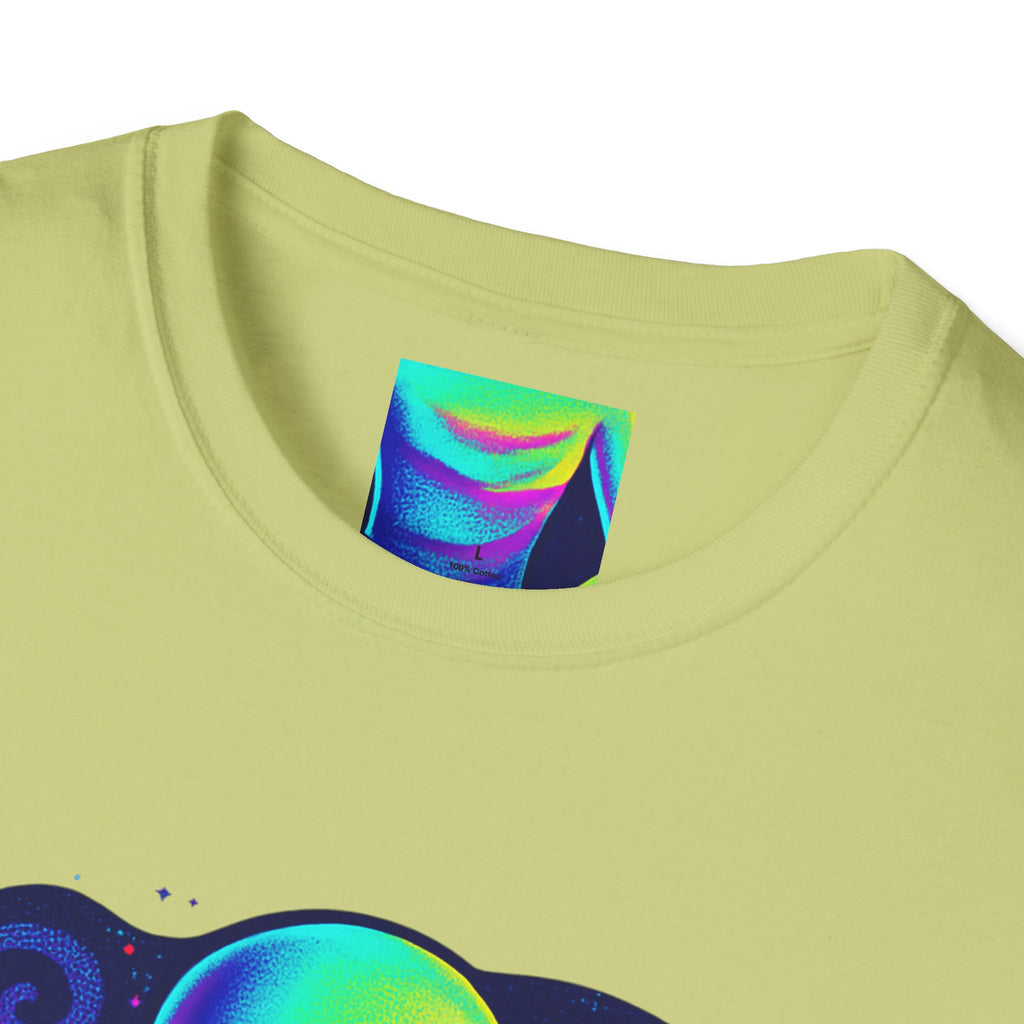 Cosmic Trip Unisex Softstyle T-Shirt - Alien Graphic Tee for Space Lovers, Gift for Birthdays, Festivals, and Casual Wear