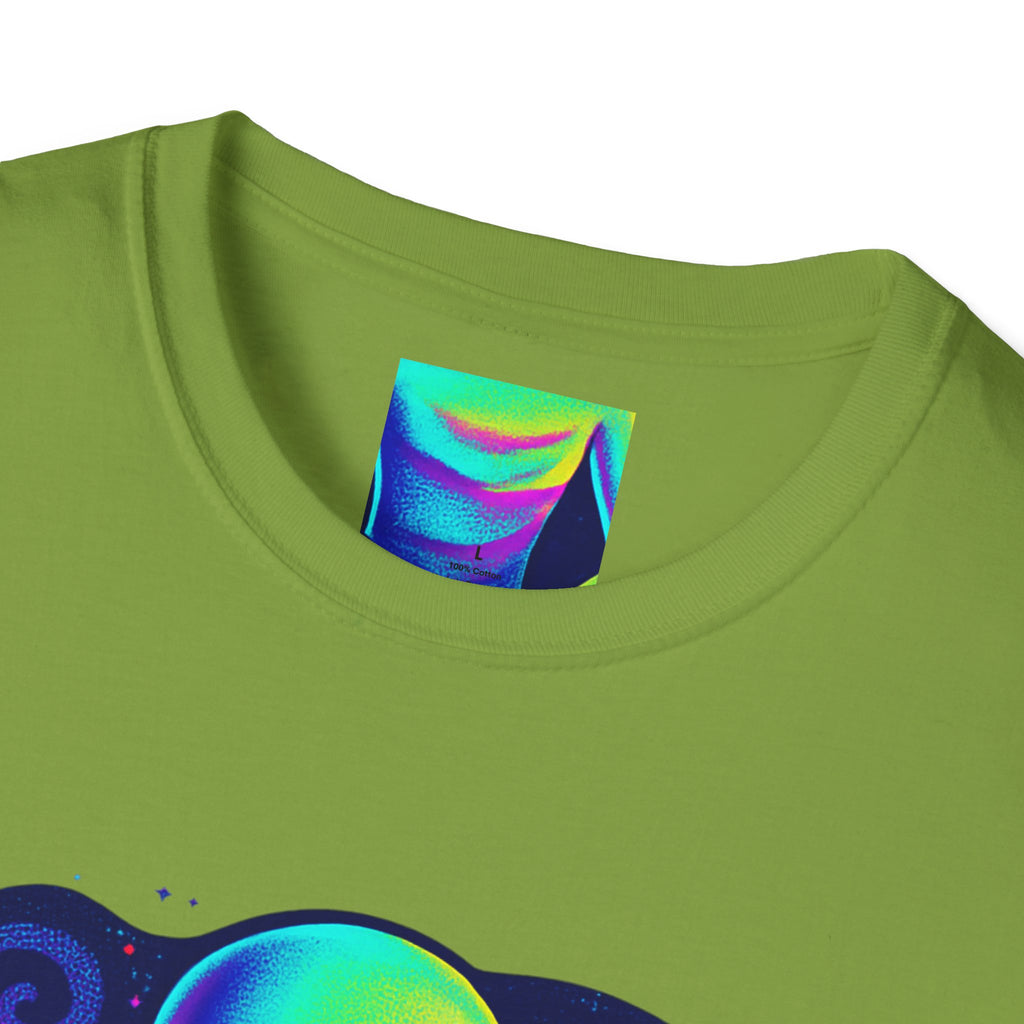 Cosmic Trip Unisex Softstyle T-Shirt - Alien Graphic Tee for Space Lovers, Gift for Birthdays, Festivals, and Casual Wear