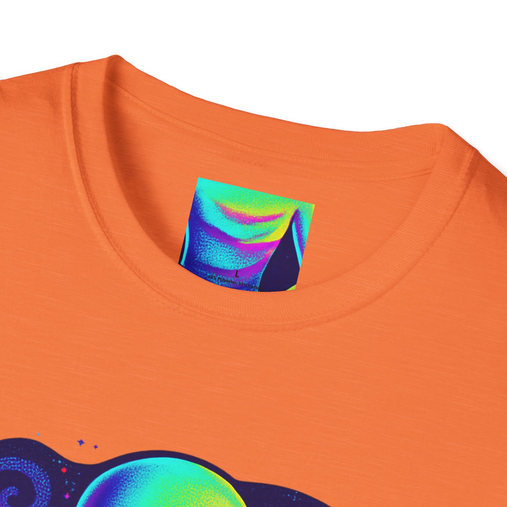 Cosmic Trip Unisex Softstyle T-Shirt - Alien Graphic Tee for Space Lovers, Gift for Birthdays, Festivals, and Casual Wear