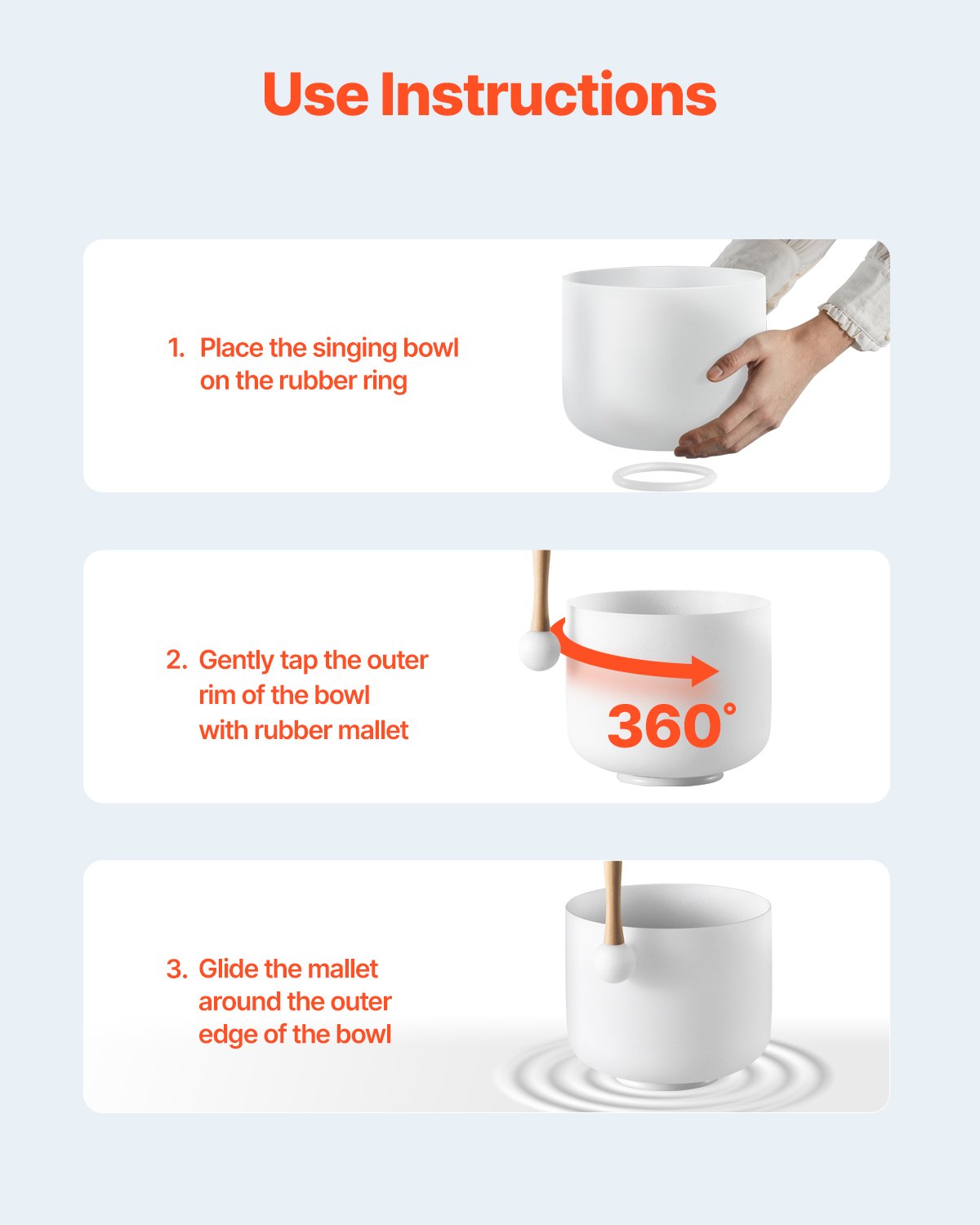 Crystal Singing Bowls Set (8” & 10”) – Frosted Quartz Sound Healing Bowls for Meditation & Yoga